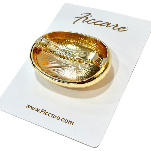 Ficcare - Alexas Large Oval Hair Clip - Gold