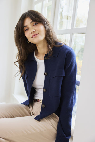 Fransa - Frita Cardigan 1 - Navy