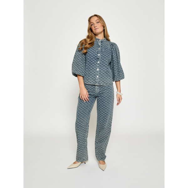 Minus - Mssienne Printed Denim Shirt - Light Denim