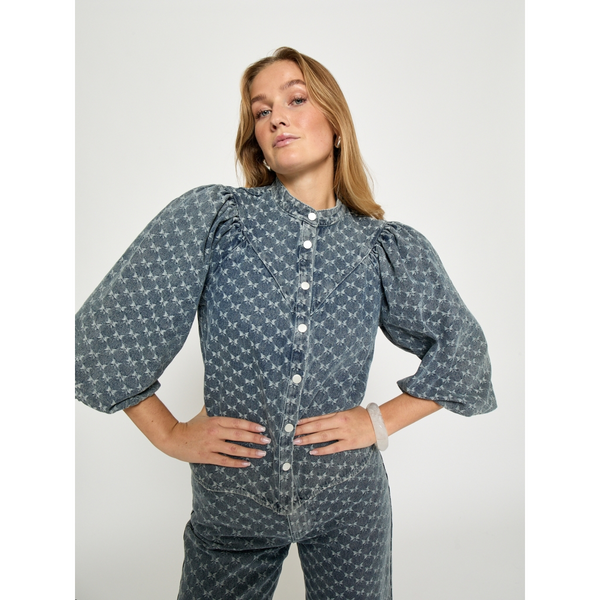 Minus - Mssienne Printed Denim Shirt - Light Denim