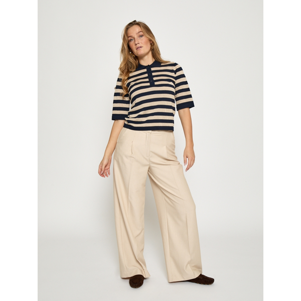Minus - Msalice Striped Polo Shirt - Black/Iris
