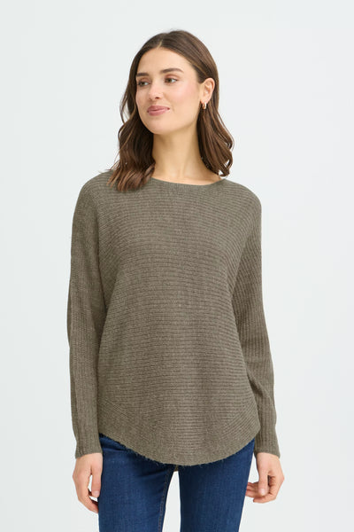 Fransa - Freretta Pullover 3 - Smokey Olive Melange