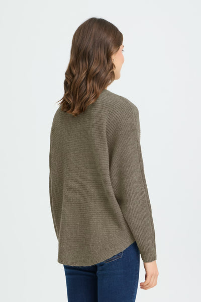 Fransa - Freretta Pullover 3 - Smokey Olive Melange