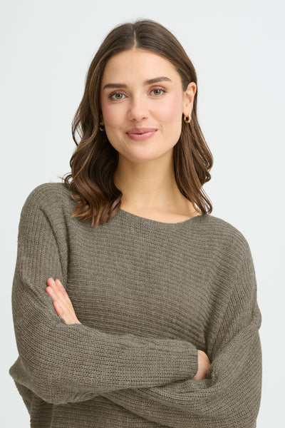 Fransa - Freretta Pullover 3 - Smokey Olive Melange