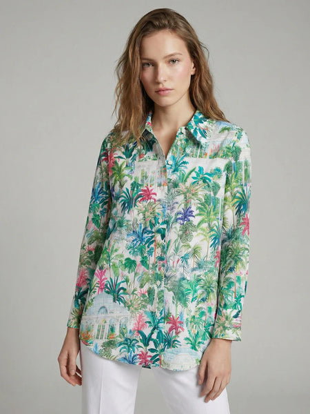 Vilagallo - Palm Tree Shirt - White/Green