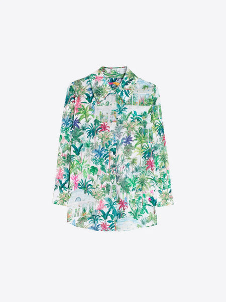 Vilagallo - Palm Tree Shirt - White/Green