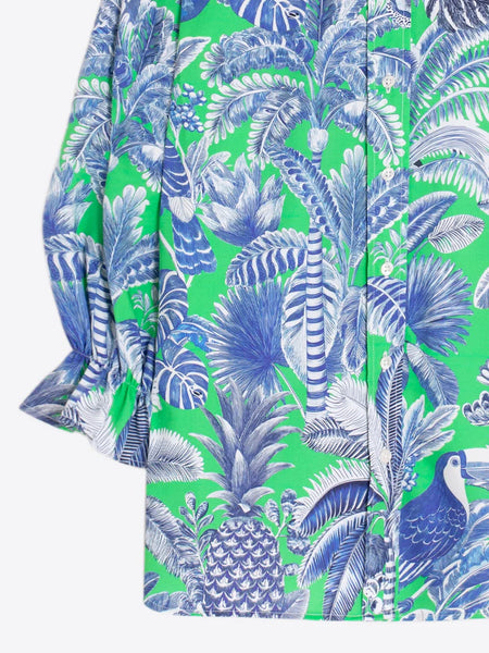 Vilagallo - Palm Tree Shirt - Green/Blue