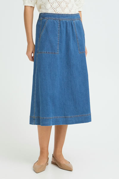 Fransa - Frchicago Skirt 2 - Mid Denim Blue