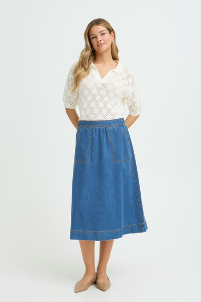 Fransa - Frchicago Skirt 2 - Mid Denim Blue