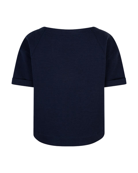 Red Button - Skyler Scuba Top - Dark Blue
