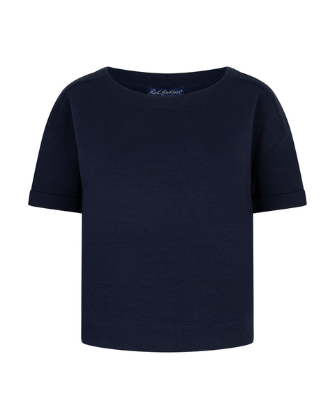Red Button - Skyler Scuba Top - Dark Blue