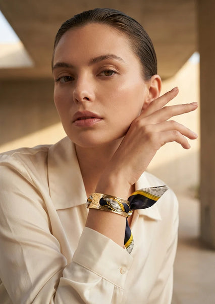 Envy Jewellery - Gold Twilly Bangle with Yellow Ribbon
