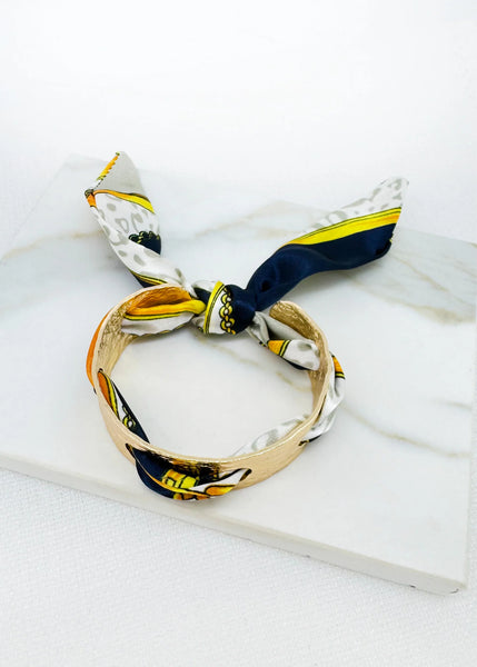 Envy Jewellery - Gold Twilly Bangle with Yellow Ribbon