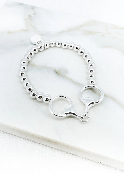 Envy Jewellery - Silver Beaded Elasticated Bracelet