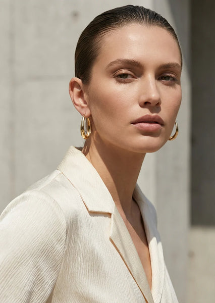 Envy Jewellery - Crossover Gold Hoop Earring