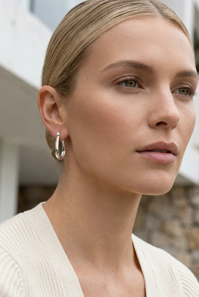 Envy Jewellery - Chunky Hoop Earring with Stone