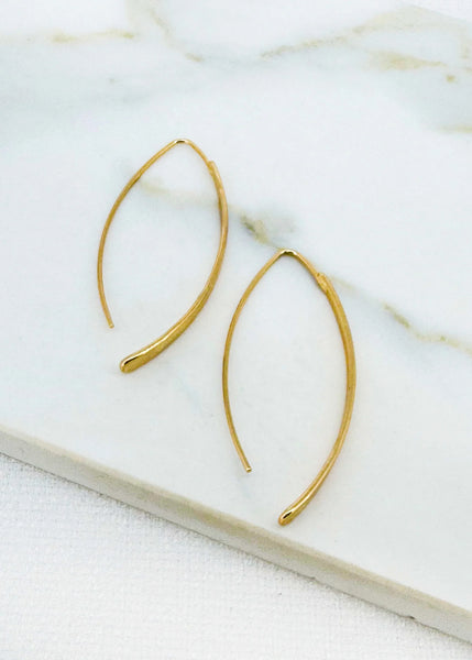 Envy Jewellery - Curved Bar Open Gold Earring