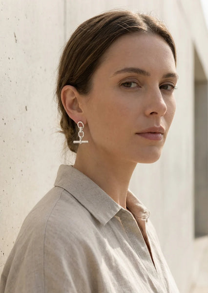 Envy Jewellery - Silver T-bar Dropper Earring