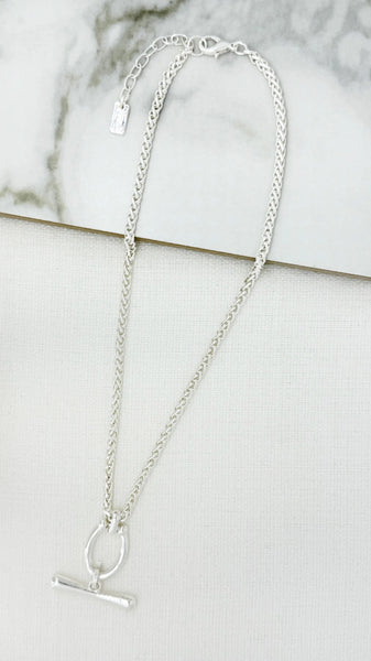 Envy Jewellery - Short Chain Silver Necklace with T-Bar