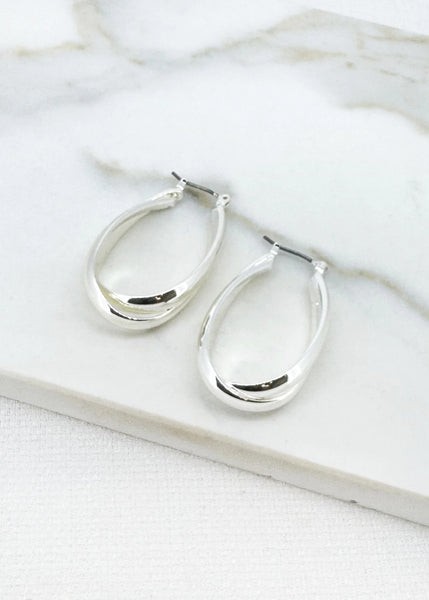 Envy Jewellery - Crossover Silver Hoop Earring