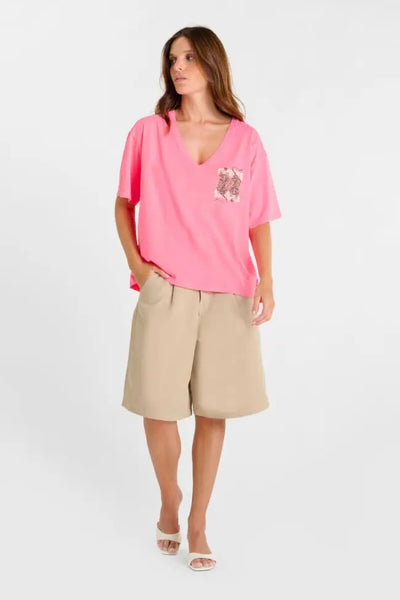 Le Temps des Cerises - Tiger Tee - Pink Fluo