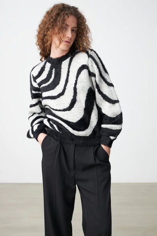 Cras Angela Pullover - Swirl Black