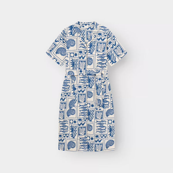 Dedicated - Orreforsb Shirt Dress - Ocean Squares