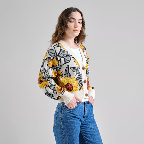 Dedicated - Kanan Sunflower Cardigan - Vanilla White