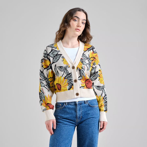 Dedicated - Kanan Sunflower Cardigan - Vanilla White