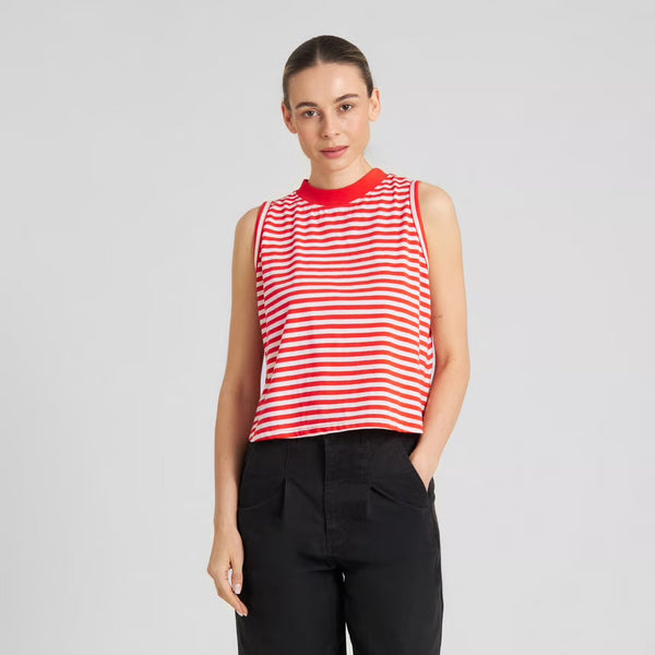 Dedicated - Namsos Stripes Top - Grenadine Red