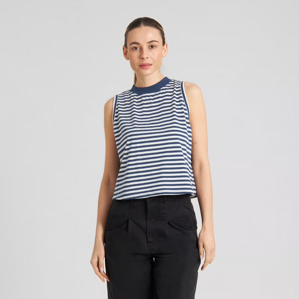 Dedicated - Namsos Stripes Top - Insignia Blue