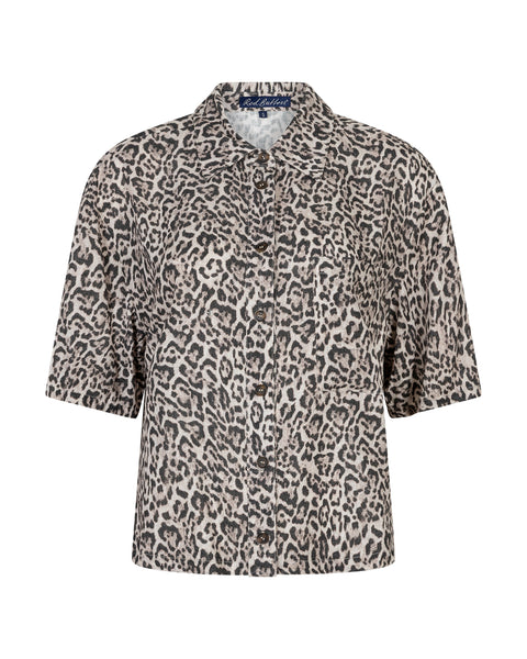 Red Button - Nora Linen Blouse - Leopard