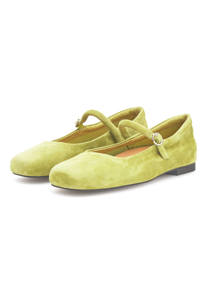 Woden - Cathy Ballerina Shoe - Bambus Green
