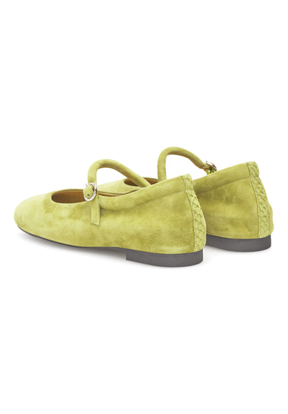 Woden - Cathy Ballerina Shoe - Bambus Green