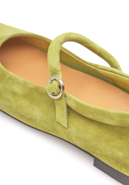Woden - Cathy Ballerina Shoe - Bambus Green