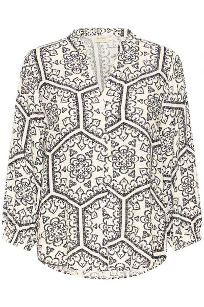 Fransa - Froline Shirt 2 - Black/White