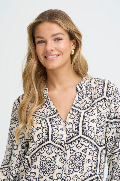 Fransa - Froline Shirt 2 - Black/White