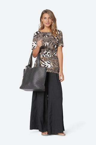 Ilse Jacobsen - Reversible Tote Bag - Black/Gunmetal