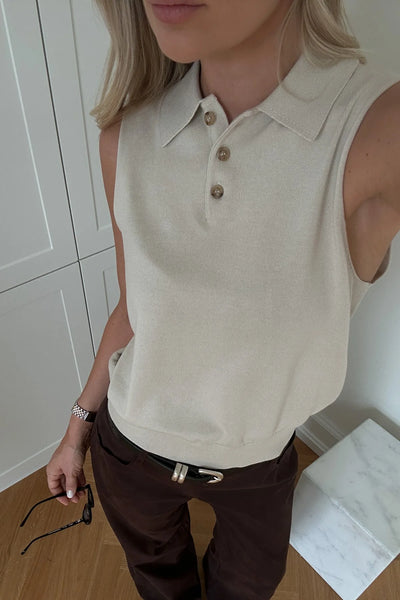 Noella Fashion - N-maxine Sleeveless Knit - Oyster