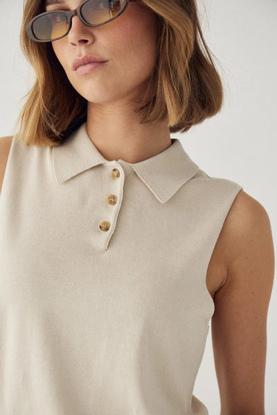 Noella Fashion - N-maxine Sleeveless Knit - Oyster