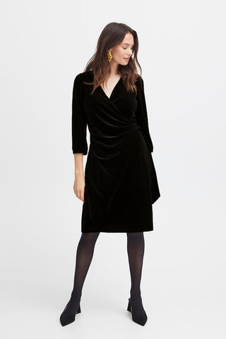 Fransa Cassandra Velvet Dress - Black