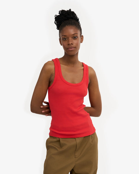 Colorful Standard - Rib Vest - Red Tangerine