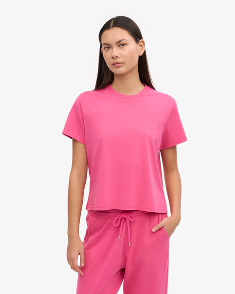 Colorful Standard - Boxy Crop Tee - Bubblegum Pink