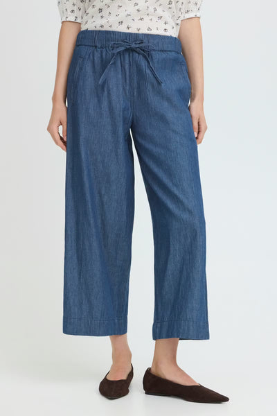 Fransa - Frlarissa Wide Leg Trouser - Denim Blue