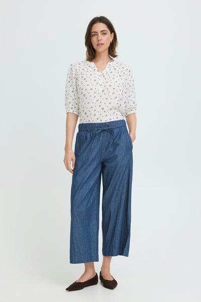 Fransa - Frlarissa Wide Leg Trouser - Denim Blue