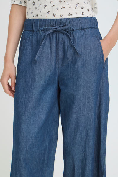 Fransa - Frlarissa Wide Leg Trouser - Denim Blue