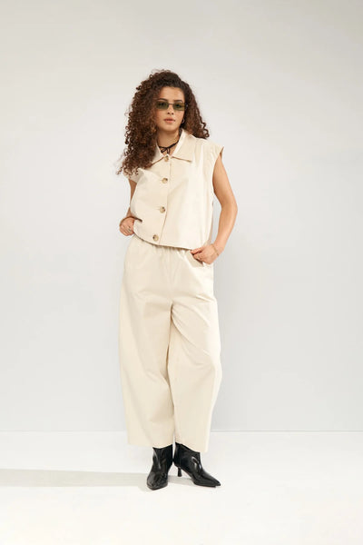 Numph - Nusunna Cropped Pant - Whitecap Gray