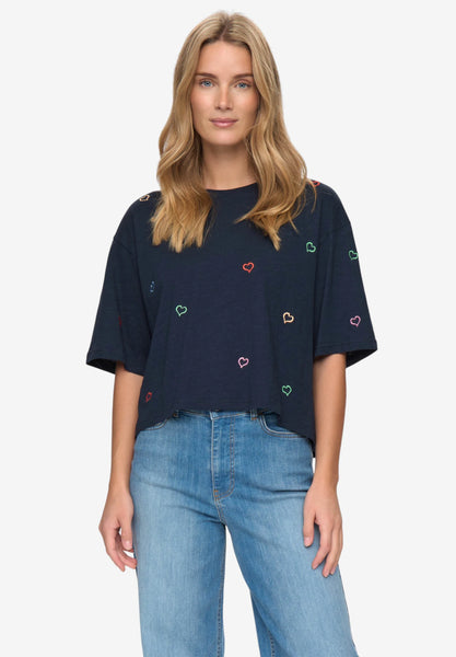 Numph - Nulovine Boxy Fit Tee - Dark Sapphire
