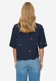 Numph - Nulovine Boxy Fit Tee - Dark Sapphire