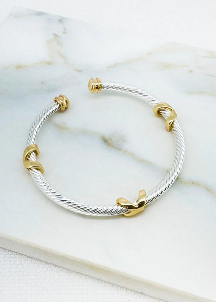 Envy Jewellery - Textured 2 Tone Bangle
